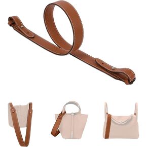 TC Leather Purse Strap, KINGS IN BAG Crossbody Straps for Purses Compatible with Hermes Lindy Bag, Bag Strap for Women Crossbody Bag, Purse Straps Replacement(Gold with silver studs, 1.1" x 27.6")