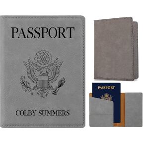 Custom Engraved Leather Passport Cover. Personalized Passport Holder With Name, for Women and Men, Travel Gift, Gift For Him, Her, Spouse, Honeymoon. Engraved Passport