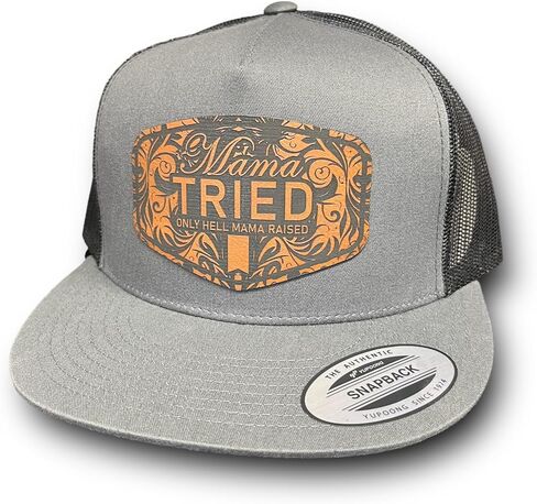 Mama Tried Ultra tooled look Flatbill hat (White) in Saudi Arabia