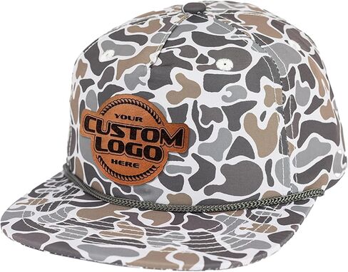 Custom Leather Patch Rope Hat, Laser Engraved for Company brand, Personalized Logo or Text in Saudi Arabia