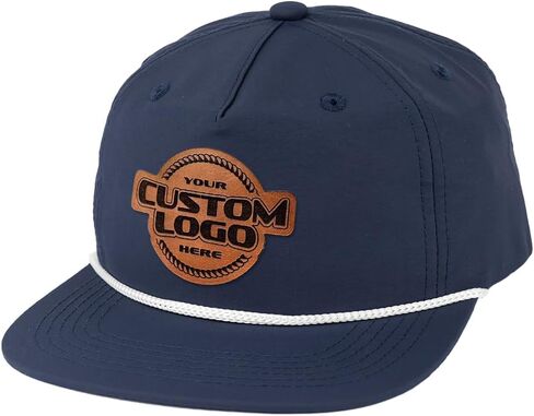 Custom Leather Patch Rope Hat, Laser Engraved for Company brand, Personalized Logo or Text in Saudi Arabia
