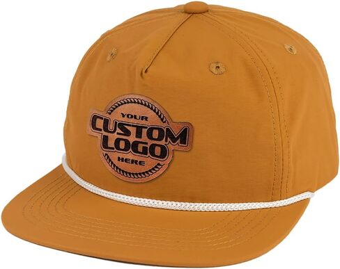 Custom Leather Patch Rope Hat, Laser Engraved for Company brand, Personalized Logo or Text in Saudi Arabia