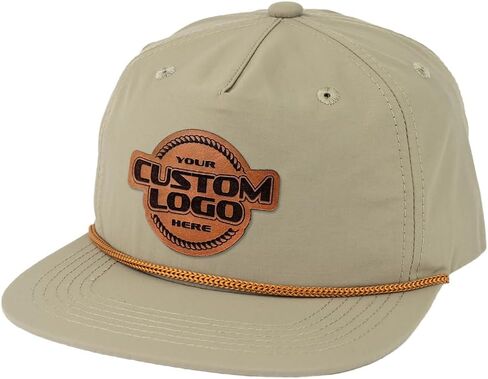 Custom Leather Patch Rope Hat, Laser Engraved for Company brand, Personalized Logo or Text in Saudi Arabia