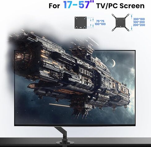 17-57 inch Ultrawide Monitor Arm - PUTORSEN, up to 59.4 lbs, Heavy Duty Monitor Arm for Flat/Curved Monitor and TV with VESA 75 * 75-200 * 200, with Steel Reinforcement Plate, White in Saudi Arabia