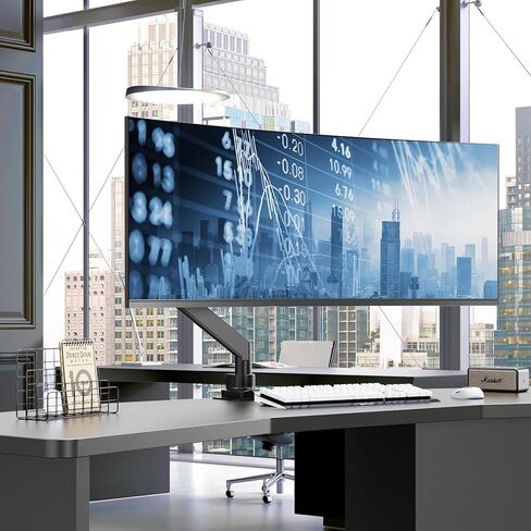 17-57 inch Ultrawide Monitor Arm - PUTORSEN, up to 59.4 lbs, Heavy Duty Monitor Arm for Flat/Curved Monitor and TV with VESA 75 * 75-200 * 200, with Steel Reinforcement Plate, White in Saudi Arabia