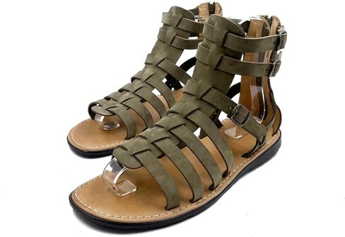Khaki Gladiator Sandals for Men, Ancient Roman Gladiator Sandals form Genuine Leather, Handmade Mens Leather Sandals, Mens Gladiators Khaki (10) in Saudi Arabia