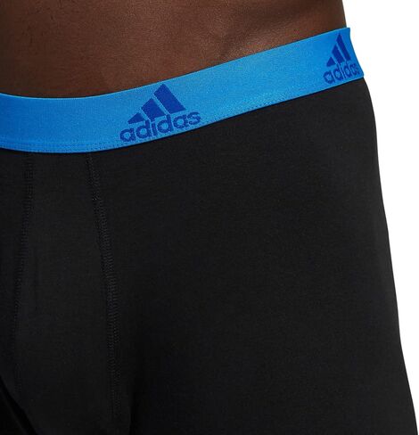 adidas Men's Performance Stretch Cotton Boxer Brief Underwear (3-Pack) Designed for Active Comfort and All Day wear, Team Royal Blue/Onix Grey/Legend Ink Blue, Small in Saudi Arabia
