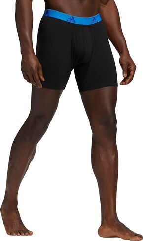 adidas Men's Performance Stretch Cotton Boxer Brief Underwear (3-Pack) Designed for Active Comfort and All Day wear, Team Royal Blue/Onix Grey/Legend Ink Blue, Small in Saudi Arabia
