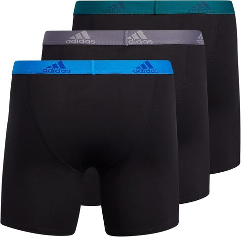 adidas Men's Performance Stretch Cotton Boxer Brief Underwear (3-Pack) Designed for Active Comfort and All Day wear, Team Royal Blue/Onix Grey/Legend Ink Blue, Small in Saudi Arabia