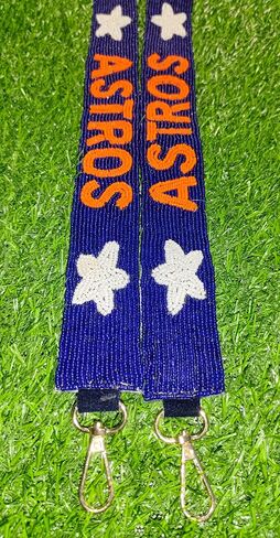 Astros Handmade Embroidery Beaded Purse Starp For Game Day, Crossbody, Handbag Replacement (astro orange) in Saudi Arabia