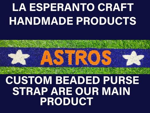 Astros Handmade Embroidery Beaded Purse Starp For Game Day, Crossbody, Handbag Replacement (astro orange) in Saudi Arabia