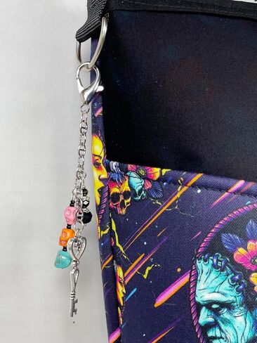 Bride of FRANKENSTEIN Handbag w/Adjustable Strap & Bag Charm - Cotton - Classic Horror Movie Universal Monsters Gothic Halloween Dark Style in Saudi Arabia