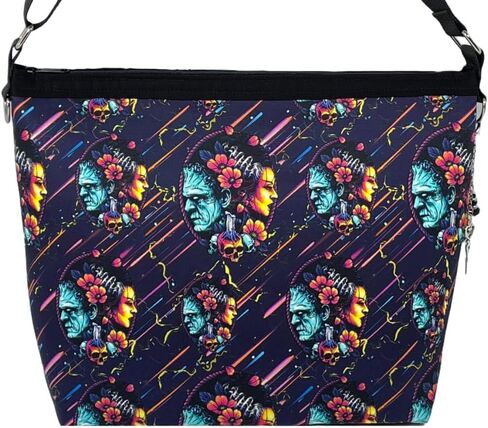 Bride of FRANKENSTEIN Handbag w/Adjustable Strap & Bag Charm - Cotton - Classic Horror Movie Universal Monsters Gothic Halloween Dark Style in Saudi Arabia