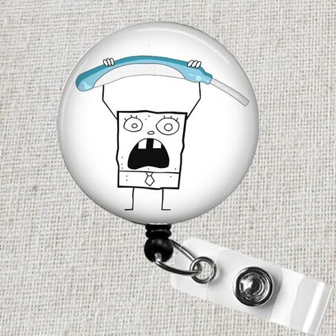 Me Hoy Minoy Badge Reel – Funny DoodleBob ID Clip for Nurses, Hospital Staff, Long-Term Care, Geriatrics, Medical Assistant, Aides, CNA Gift, Sponge Meme Badge in Saudi Arabia