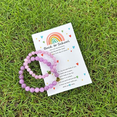 CHICYOHO Back to School Bracelets Matching Heart Crystal Mother Daughter First Day of School Bracelets for Mommy and Me Separation Anxiety Bracelet for Girls Boys in Saudi Arabia