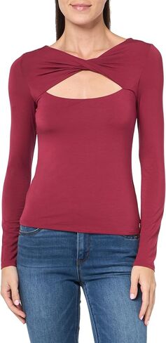 GUESS Women's Long Sleeve Twisted Yoke MENA Top in Saudi Arabia