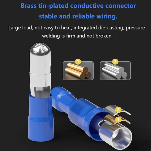 smseace 100pcs Bullet Wire connectors 22-16AWG Insulated Male and Female Bullet Connector kit Electrical Bullet Crimp Terminals Connectors in Saudi Arabia