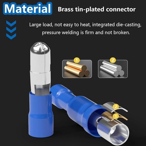 smseace 100pcs Bullet Wire connectors 22-16AWG Insulated Male and Female Bullet Connector kit Electrical Bullet Crimp Terminals Connectors in Saudi Arabia