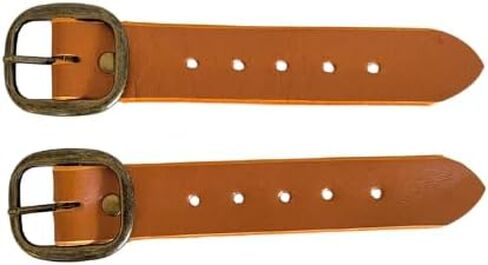 Kilt Extenders Light Brown Leather Antique Brass Buckle (3/4 inch, 2pc.) in Saudi Arabia