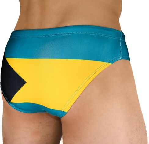 Bahamas Flag Men's Swimbrief - Men's Patriotic Swimbrief - Bahamas Flag Bikini Brief - Bahamas Pride Swimwear in Saudi Arabia