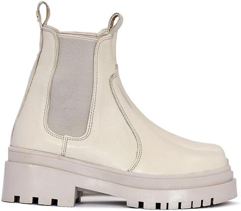Sábates Barcelona leather boots with laces and low platform for women. Available in Beige and Black (8, Beige) in Saudi Arabia