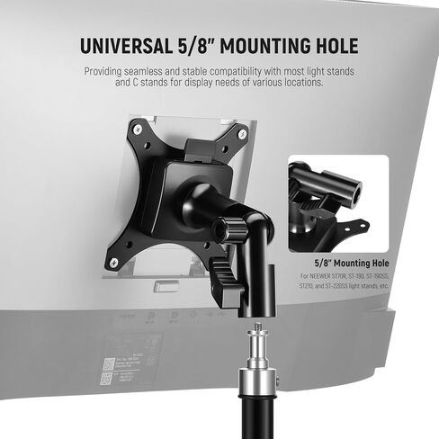 NEEWER VESA Monitor Mount Adapter with Arca Type Quick Release, 360° Rotatable Ball Head, M4 Screw & 5/8" Receiver Light Stand Adapter for TV Screen, Field Monitor, C Stand, Max Load: 44lb/20kg, MA016 in Saudi Arabia