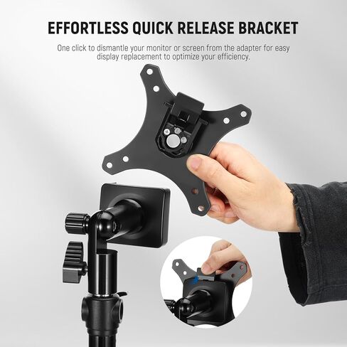 NEEWER VESA Monitor Mount Adapter with Arca Type Quick Release, 360° Rotatable Ball Head, M4 Screw & 5/8" Receiver Light Stand Adapter for TV Screen, Field Monitor, C Stand, Max Load: 44lb/20kg, MA016 in Saudi Arabia