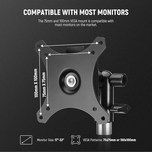 NEEWER VESA Monitor Mount Adapter with Arca Type Quick Release, 360° Rotatable Ball Head, M4 Screw & 5/8" Receiver Light Stand Adapter for TV Screen, Field Monitor, C Stand, Max Load: 44lb/20kg, MA016 in Saudi Arabia