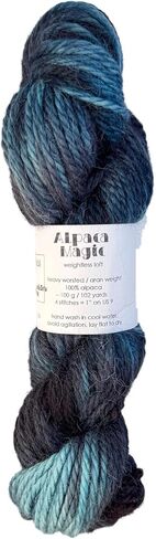 Artisan Yarns: Hand Dyed, Baby Alpaca Yarn, Hand Painted: Aurora NL-Zeta, Heavy Worsted or Chunky Weight, 100 Grams, 102 Yards, 100% Baby Alpaca in Saudi Arabia