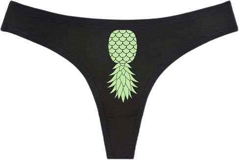 UPSIDE DOWN PINEAPPLE Swingers Black Thong - Choose Your Glitter Image Color - HotWife MFM Threesome (L, Gold Glitter) in Saudi Arabia