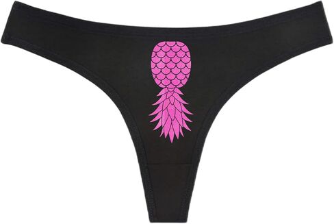 UPSIDE DOWN PINEAPPLE Swingers Black Thong - Choose Your Glitter Image Color - HotWife MFM Threesome (L, Gold Glitter) in Saudi Arabia