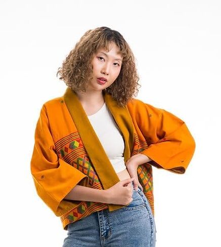Mustard Friday by Iyana Ki ~ Cardigan w/Silk Embroidery in Saudi Arabia