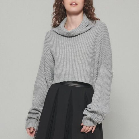 DKNY Women's Turtleneck All-Day Comfort Cropped Sportswear Sweater in Saudi Arabia