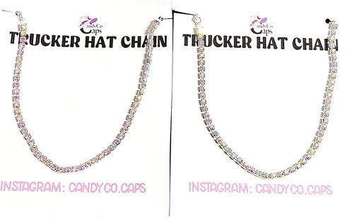 Trucker Hat Chain hat bar hat bar party supplies gold chain 4th july christmas rhinestone wedding bride (Black Chain) in Saudi Arabia