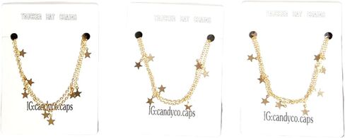 Trucker Hat Chain hat bar hat bar party supplies gold chain 4th july christmas rhinestone wedding bride (Black Chain) in Saudi Arabia