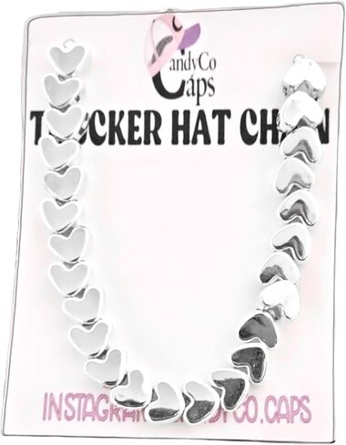 Trucker Hat Chain hat bar hat bar party supplies gold chain 4th july christmas rhinestone wedding bride (Black Chain) in Saudi Arabia