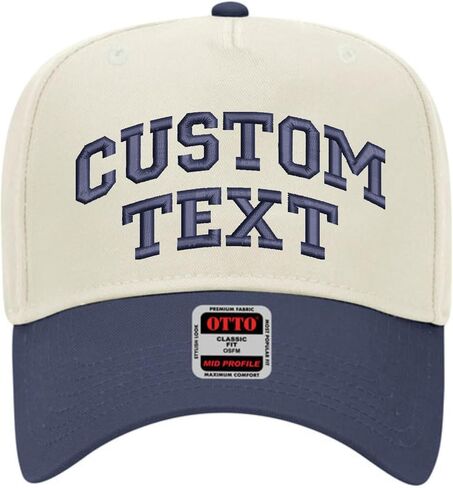 Custom Arched Text Hat | Two Tone Trucker Hat | Unisex Five Panel Adjustable Snapback Cap | Personalized Trendy Embroidered Ballcap (Black/Natural) in Saudi Arabia