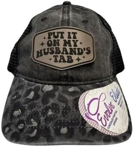 Funny Put It On My Husbands Tab Pony Tail Hat, Adjustable Lepoard Women - Put It On My, Cowboy, Girl Dad, Womens Hat in Saudi Arabia