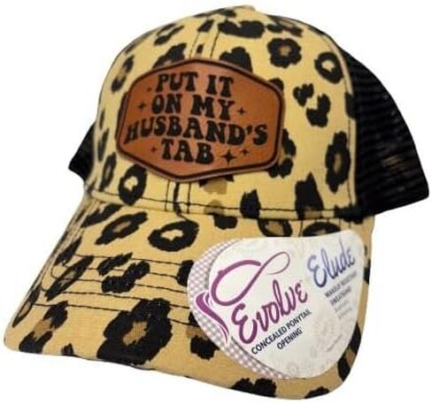 Funny Put It On My Husbands Tab Pony Tail Hat, Adjustable Lepoard Women - Put It On My, Cowboy, Girl Dad, Womens Hat in Saudi Arabia