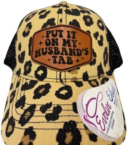 Funny Put It On My Husbands Tab Pony Tail Hat, Adjustable Lepoard Women - Put It On My, Cowboy, Girl Dad, Womens Hat in Saudi Arabia