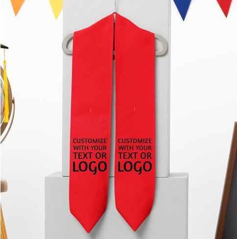 Custom Graduation Stole - Personalized Military Sash for US Marine Corps Commencement Ceremony, Tailor-Made Keepsake Stole to Celebrate Achievement of Marines Grad (Red) in Kuwait