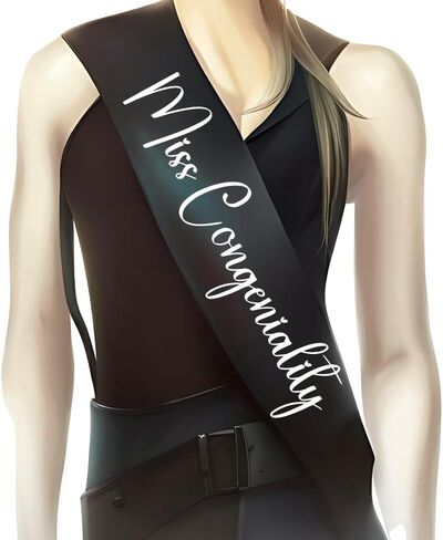 Miss Congeniality Sash for Women – Customizable Satin Sash (White) in Saudi Arabia