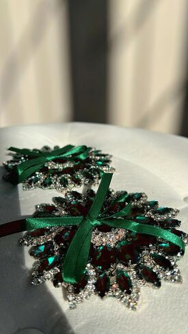 Henna Night Hand Wrap khena pech for Afghan Persian Weddings - Bridal and Groom Hand Covering for Traditional Henna Ceremony (2 hand wraps) (Green) (Green, silver) in Saudi Arabia