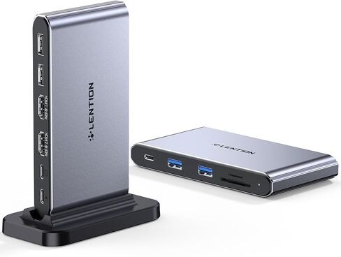 LENTION USB C Hub, Dual HDMI 4K@60Hz for MacBook, 7-in-1 USB C Docking Station, PD 100W, 5Gbps Data Transfer, SD Card Reader, Dual Monitor Adapter for M1/M2/M3 macOS Systems, Windows (CE45) in Saudi Arabia