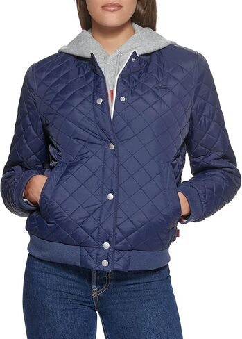 Levi's Women's Diamond Quilted Bomber Jacket, Sea Green, 1X in Saudi Arabia