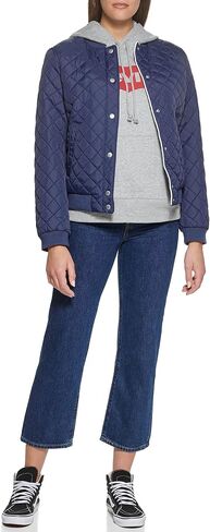 Levi's Women's Diamond Quilted Bomber Jacket, Sea Green, 1X in Saudi Arabia