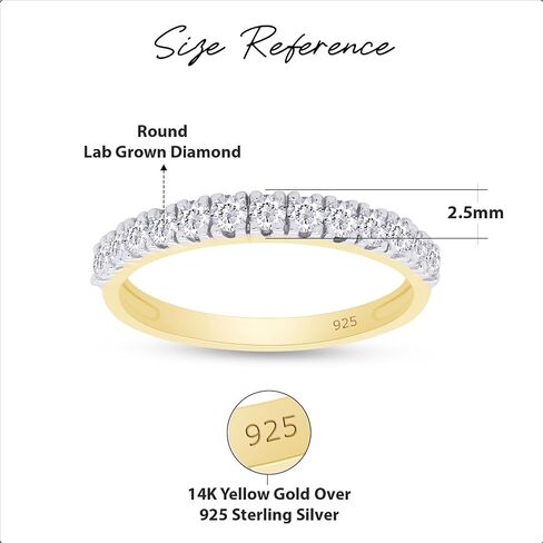 SAVEARTH DIAMONDS 0.4CTTW G-H 2.26 مم عرض مويسانيتي مختبر خلق الماس نصف الخلود خاتم الزواج من الفضة الاسترليني للنساء in Saudi Arabia