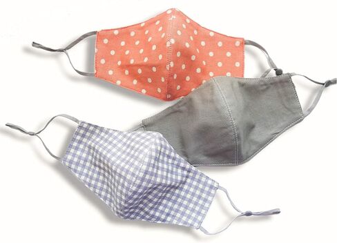 Three Pack of Reusable Face Masks - Super Soft Face Mask Made with Breathable Cotton, Adjustable Mask, Washable Cloth Mask - Adult Face Masks For Women and Men - Fabric Mask, 100% Cotton Mask in Saudi Arabia