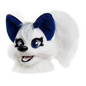 White wolf fursuit head and tail handmade Oneandonlycostumes