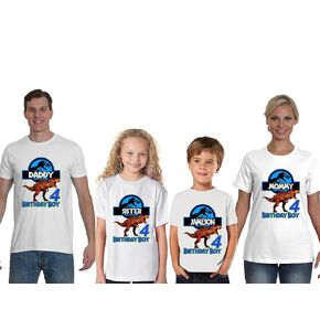 Personalized Jurasic Birthday Shirt, Add Any Name and Age, Custom Shirts for a Jurasic Birthday Party, Family Matching Shirts.